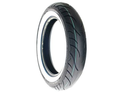 Avon Cobra Chrome 16in. Whitewall Front Tyre. MT90-B16 AV91 74H WW.