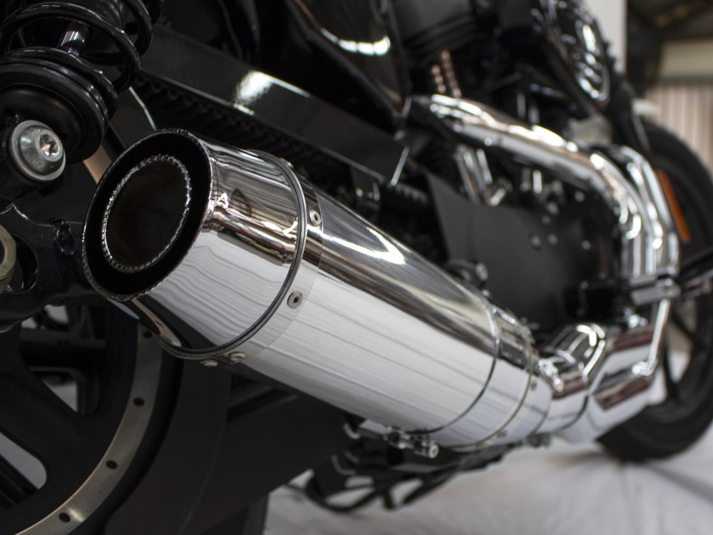 Bob Cat 2-into-1 Exhaust - Chrome with Aluminuim Sleeve Muffler. Fits Sportster 2004-2021 - Image 2