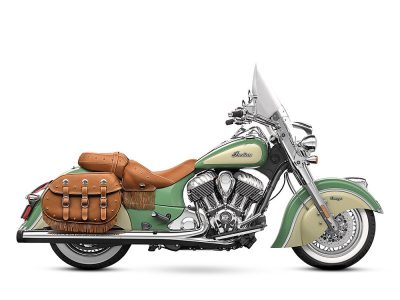 4in. Slip-On Mufflers - Chrome with Black End Caps. Fits Indian Big Twin 2014up with Leather Bags or No Saddle bags.