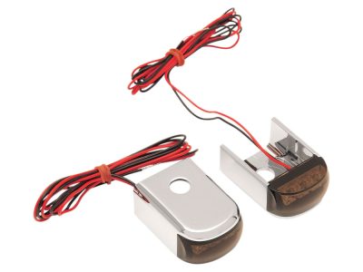 Strut Light Kit with Red Run/Brake & Amber Turn Signal - Chrome. Fits Dyna 1991-2005