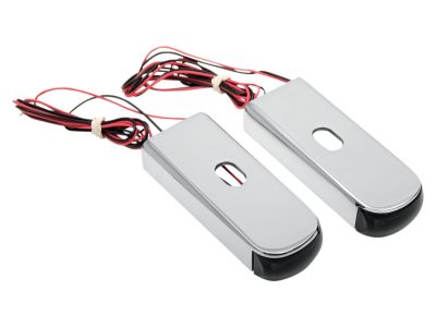 Strut Light Kit with Red Run/Brake & Amber Turn Signal - Chrome. Fits Dyna 2006-2017.