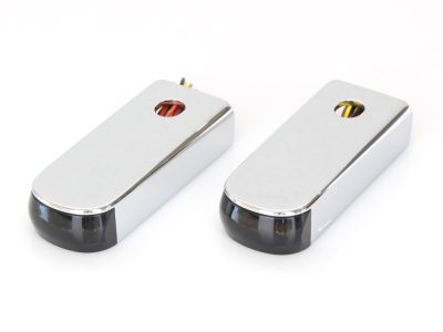 Strut Light Kit with Red Run/Brake & Amber Turn Signal - Chrome. Fits Softail 1984-2017.