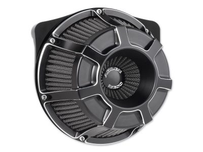 Beveled Air Cleaner Kit - Black. Fits Softail 2000-2015, Dyna 1999-2017, Touring 1999-2007 with CV Carb or Cable Operated Delphi EFI