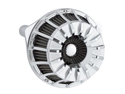 15-Spoke Air Cleaner Kit - Chrome. Fits Softail 2000-2015, Dyna 1999-2017, Touring 1999-2007 with CV Carb or Cable Operated Delphi EFI