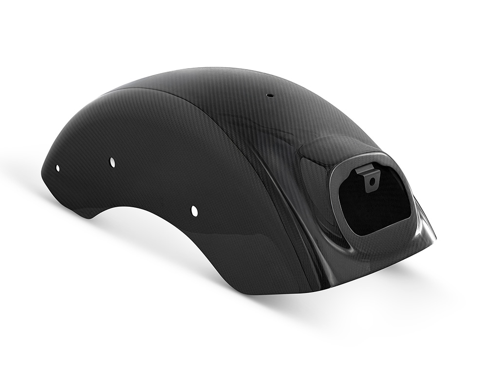 Carbon Rear Fender - Gloss Finish. Fits Softail Low Rider 2018-2020, Low Rider S 2020up & Low Rider ST 2022up