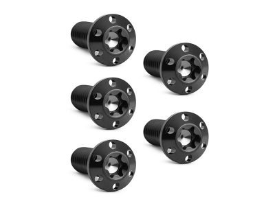 Titanium Rear Disc Rotor Bolts - Black. Fits H-D Big Twin 1997up & Sportster 1997-2021