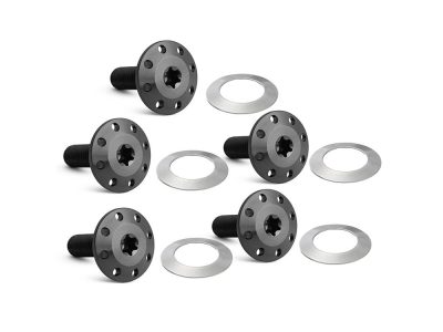 Titanium Holeshot Front Brake Rotor Bolts - Black. Fits Street Glide & Road Glide 2024up with Spoke Mounted Disc, Sportster S 2021up & Pan America 2021up with Cast Mag Wheel