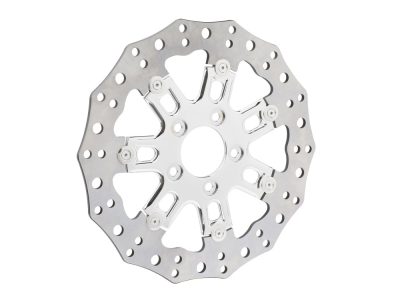 11.8in. Front 7-Valve Disc Rotor - Chrome. Fits Dyna 2006-2017, Softail 2015up, Sportster 2014-2021 & Some Touring 2008up.