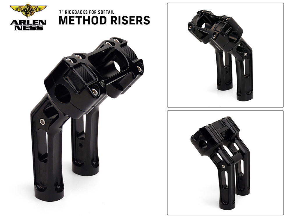 7in. Method Kickback Risers - Black. Fits Softail Street Bob, Low Rider ST, Standard & Breakout 2018-2024 - Image 3