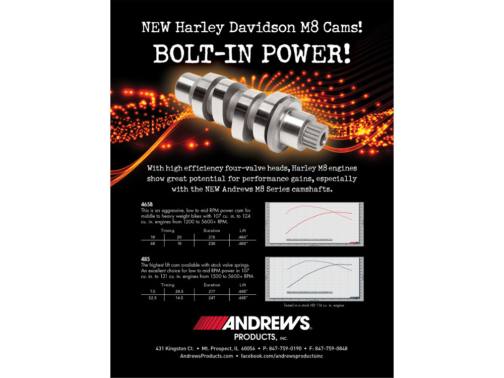 M485 Grind Chain Drive Camshaft. Fits Milwaukee-Eight 2017up. - Image 3