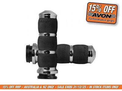 Air Cushion Handgrips - Chrome. Fits Big Twin 2008-2024 with Throttle-by-Wire