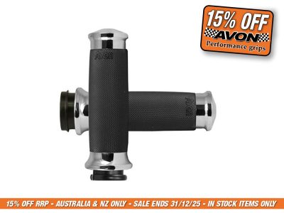 Custom Contour Handgrips - Chrome. Fits Big Twin 2008-2024 with Throttle-by-Wire