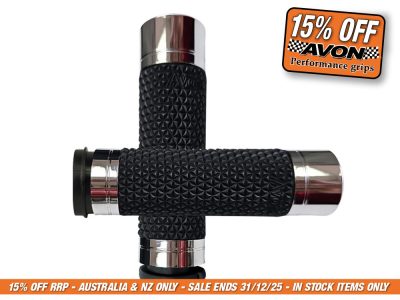 K25 Handgrips - Chrome. Fits Big Twin 2008-2024 with Throttle-by-Wire