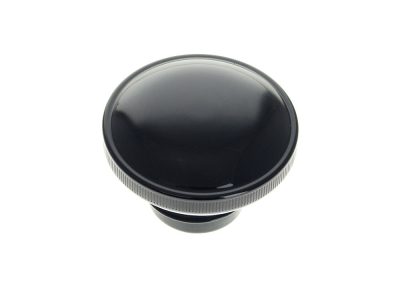 Right Hand Vented Screw-In Fuel Cap - Gloss Black. Fits H-D 1982-1995