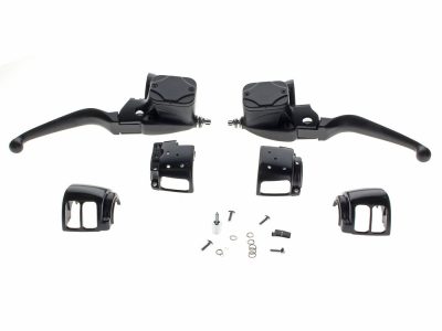 Handlebar Control Kit with Hydraulic Clutch - Black. Fits Big Twin 1996-2010 with Single Disc Rotor.