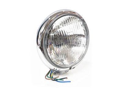5-3/4in. Batz Style Headlight with Bottom Mount - Chrome.