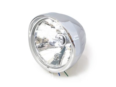 5-3/4in. Headlight with Ball Milled Shell & Peaked Visor with Bottom Mount - Chrome.