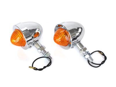 Mini Bullet Turn Signal with 2in. Mount Stud - Chrome.