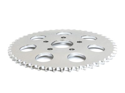 48 Tooth, 6mm Offset Steel Rear Chain Sprocket - Chrome. Fits Big Twin 1973-1999 & Sportster 1979-1981.