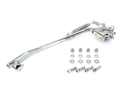 Jiffy Stand Kit - Chrome. Fits Softail 1989-2006 & Retro-Fits 4Spd Big Twin 1936-86