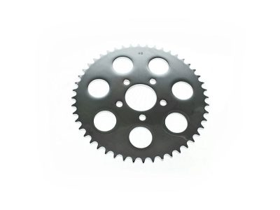 48 Tooth, Flat Steel Rear Chain Sprocket - Chrome. Fits Big Twin 2000up & Sportster 2000-2021.