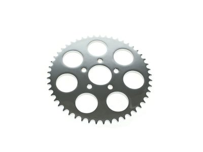 49 Tooth, Flat Steel Rear Chain Sprocket - Chrome. Fits Big Twin 2000up & Sportster 2000-2021.