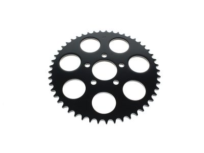 49 Tooth, Flat Steel Rear Chain Sprocket - Gloss Black. Fits Big Twin 2000up & Sportster 2000-2021.