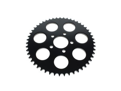 51 Tooth, Flat Steel Rear Chain Sprocket - Gloss Black. Fits Big Twin 2000up & Sportster 2000-2021.