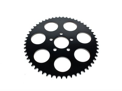 55 Tooth, Flat Steel Rear Chain Sprocket - Gloss Black. Fits Big Twin 2000up & Sportster 2000-2021.