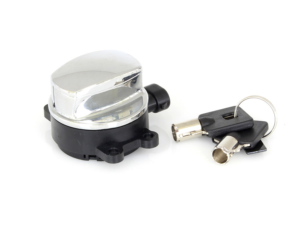 Ignition Switch - Chrome. Fits Softail 2011-2017, Road King 2014up & Most Dyna Models 2012-2017.
