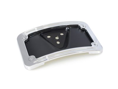 Laydown Curved Number Plate Frame with Mount - Chrome.