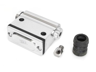 Lockheed Style Rear Brake Master Cylinder - Chrome. Fits Big Twin 1973-1979 with Disc Brake.