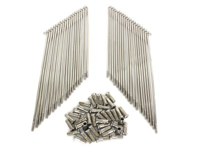 21in. Spokes - Polished Stainless Steel. Fits Original Style H-D Drop Center Rims & Genuine H-D Smooth Profile Rims when used in conjunction with 1997up H-D style Wide Glide Front Hub.