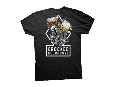 Crooked Clubhouse Black Beer Run 2 Short Sleeve Tee. Medium.