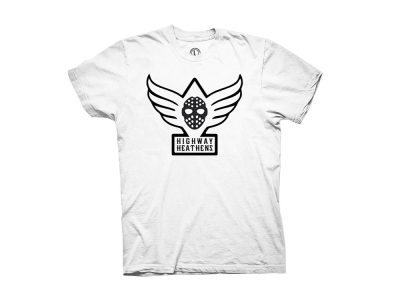 Crooked Clubhouse White Hockey Wings Short Sleeve Tee. Medium.
