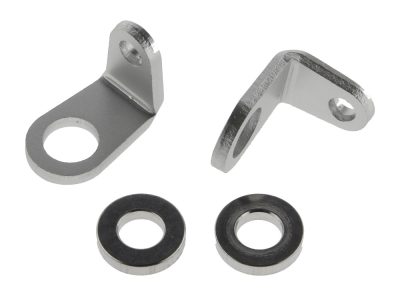 Micro Bullet Front Turn Signal Mounting Brackets - 'L' Bend - Silver.