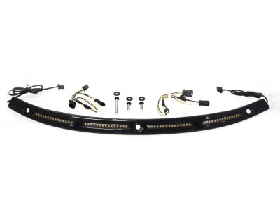 LED DRL Windshield Trim with Sequential Amber Turn, White Run & Smoke Lens - Black. Fits Touring 2014-2023