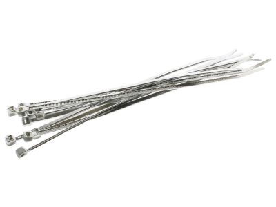 Chrome Zip Ties - 8in. Long. Pack of 10.