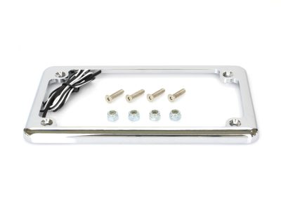 Flat Low Profile Number Plate Frame with LED Illumination - Chrome.