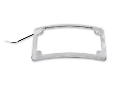 Curved Low Profile Number Plate Frame with LED Illumination - Chrome.