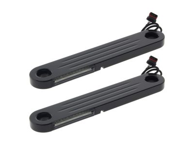 LED Dynamic Strips. Amber Turn with White Run - Black Finish. Fits Street Glide 2014up.