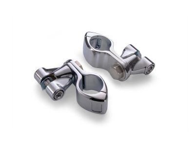 Footpeg Mounts with 1-1/4in. Hingeless Clamps - Chrome