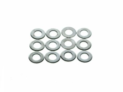 1/4in. Flat Washers - Chrome. Pack 12.