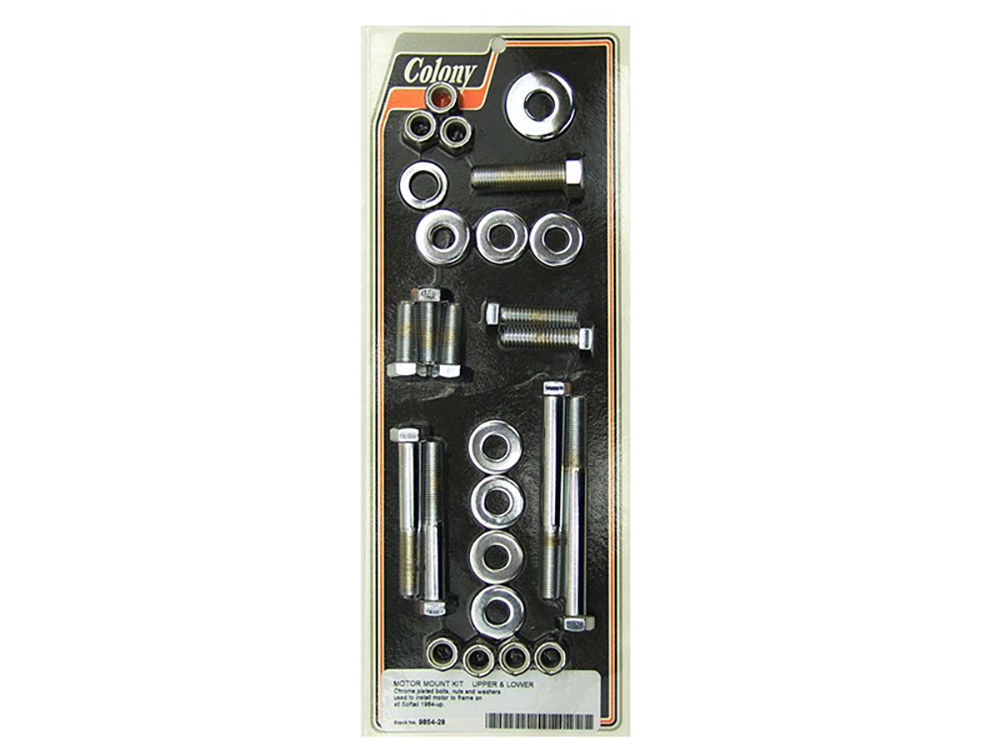 Engine Mount Bolt Kit - Chrome. Fits Softail 1984-1999.