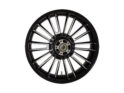 18in. x 5.50in. wide Atlantic 3D Wheel with Rear Hub - Black Cut. Fits Touring 2009up with ABS