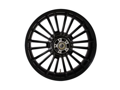 18in. x 5.50in. wide Atlantic 3D Wheel with Rear Hub - Gloss Black. Fits Touring 2009up with ABS