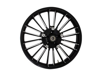 21in. x 3.50in. wide Atlantic 3D Wheel with Front Hub - Black Cut. Fits Touring 2008up with ABS