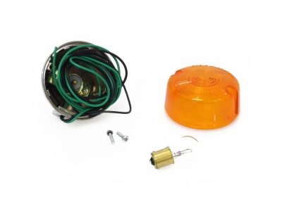 Turn Signal with Threaded Body & No Wiring Hole. Fits FX Softail, Sportster & Dyna 1986-2001.
