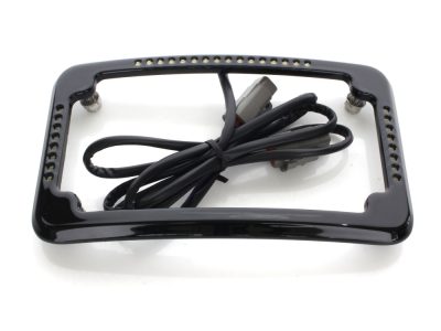 Curved Slick Signal Run, Turn, Brake & Number Plate Frame - Black. Fits Softail 2011-2017.