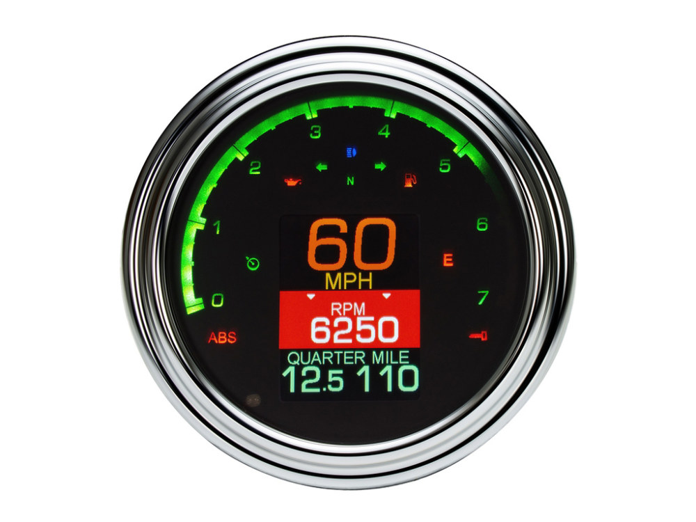 4-1/2in. Tank Mount KPH Speedometer with Tachometer - Chrome. Fits Big Twin 1936-2003. - Image 3